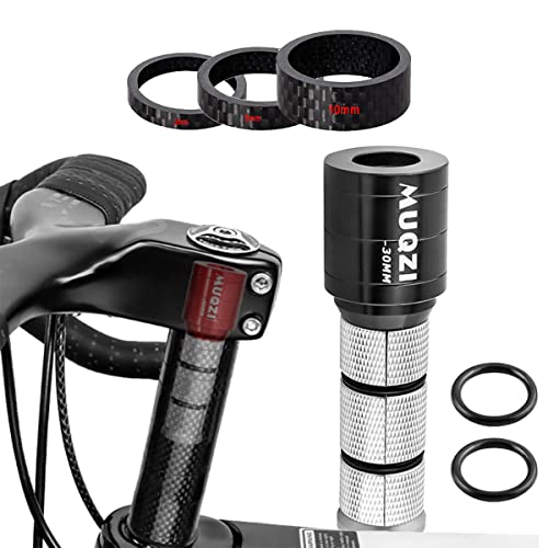Elaye Aluminium Fahrradlenker Erhöhung Lenkererhöhung für 28,6 mm Gabel MTB Cycle Fork Stem Rise Up Adapter Hidden Handlebar Height Extender (Schwarz 30mm)