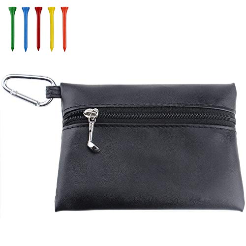 kofull PU Golf Tees Pouch Golf Tee Bag Bolsas de Bolsillo Negro