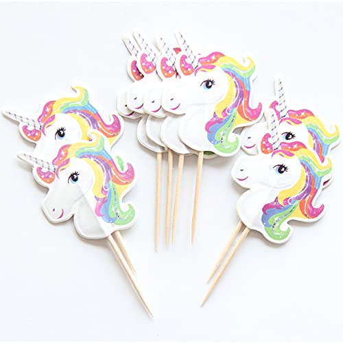 24 Cake Topper Unicorno In Cartone – Decorazioni Per Torte Compleanno, Baby Shower E Feste A Tema - 4
