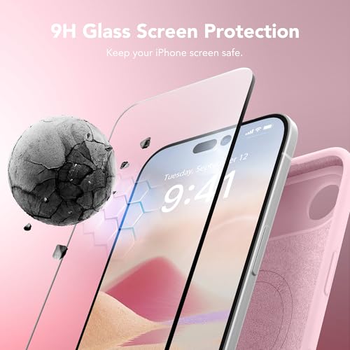 Image of Magnetic for iPhone Air Case, Compatible with MagSafe, [Full Camera Protection][Screen Protector] Silicone Shockproof Protective Phone Case for iPhone 17 Air 6.5 inch, Chalk Pink
