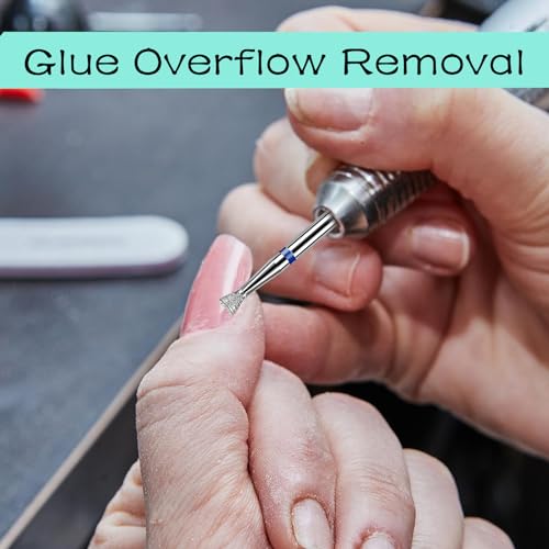 Andibro 2 Stück Nagel-Bit,Flache Nagelfräser Bits schnelles Entfernen der Nagelhaut,Fräser für Gelnägel Bits für Elektrische Nagelfeile Nagelbohrer Bit Professionell Maniküre Pediküre Set