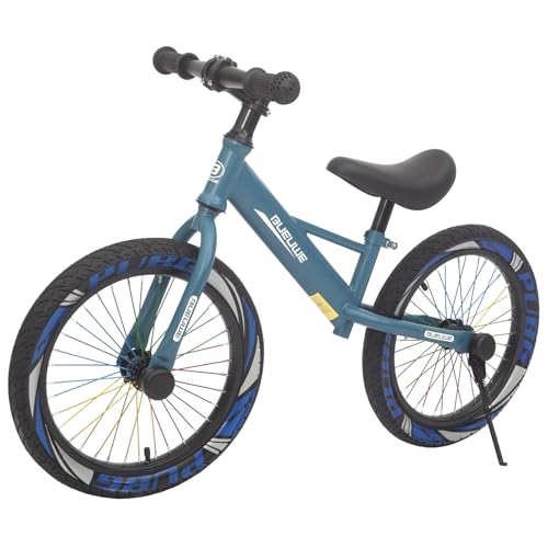 Bueuwe Bicicleta infantil de 16 pulgadas a partir de 4 a 7 años, bicicleta infantil con sillín ajustable y manillar, neumáticos de aire duraderos, marco de acero al carbono, hasta 45 kg (azul)