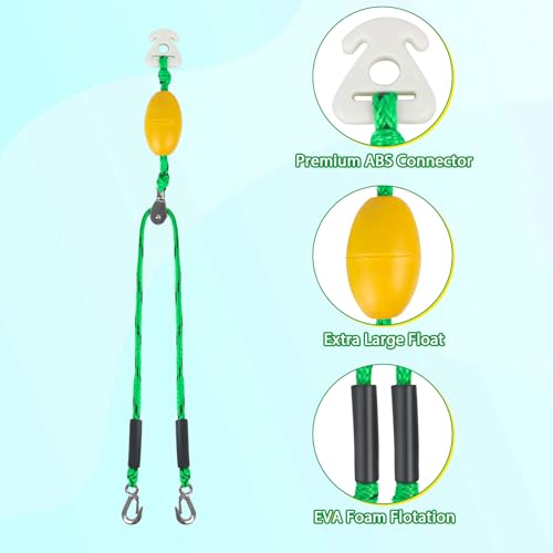 12FT Boat Tow Harness for Tubing, Water Ski Tow Rope Boat Harness with Stainless Steel Big Hooks, Boat Tow Rope for Watersports, Self Centering Tow Harness for Boat Water Sport Jet Ski Wakeboarding - image 3