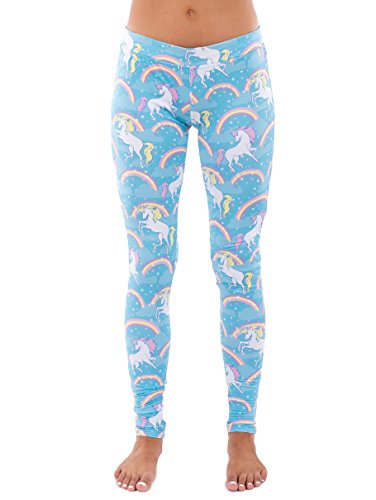 Women's Pastel Blue Rainbow Unicorn Leggings