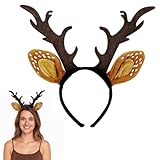 Reh Geweih Haarreif Rentiergeweih Stirnband Hirschgeweih Stirnband Weihnachtskopfschmuck für Fasching Cosplay Weihnachts Halloween Party Cosplay Kostüm Accessoire Karneval Party Kostüme
