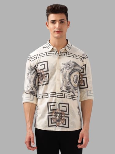 Image of BULLMER Trendy Regular Fit Striped Causal Full Sleeve Shirt for Men.