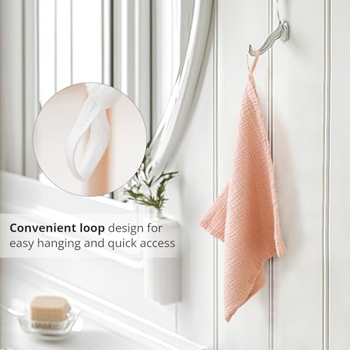 Image of Konssy 7 Pack Face Cloths, 100% Muslin Cotton Wash Cloth for Washing Face | 11 inch x 11 inch Facial Washcloths for Women, Soft & Reusable, for Sensitive Skin, Makeup Remover Cloths for Daily Cleansing(Brown)
