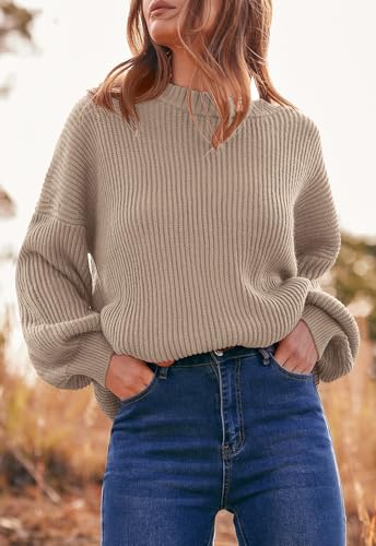 Image of PRETTYGARDEN Womens Sweaters Spring 2026 Oversized Chunky Knitted Pullover Sweater Casual Long Sleeve Crewneck Cute Sweaters
