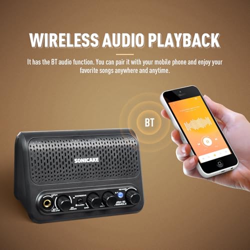 SONICAKE Amplificador de Guitarra Mini Combo Amp Bluetooth con Canales Clean y Overdrive Triangle - imagen 4