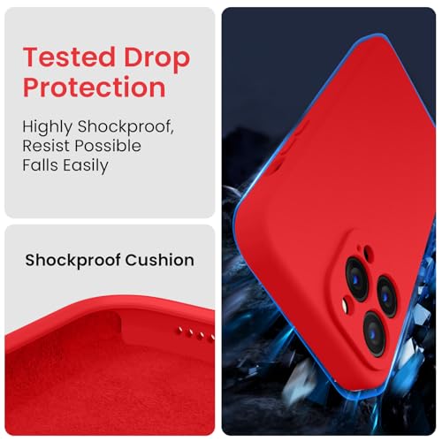 Image of FireNova Designed for iPhone 14 Pro Max Case, Silicone Upgraded [Camera Protection] Case, Soft Anti-Scratch Microfiber Lining Inside, 6.7 inch, Red