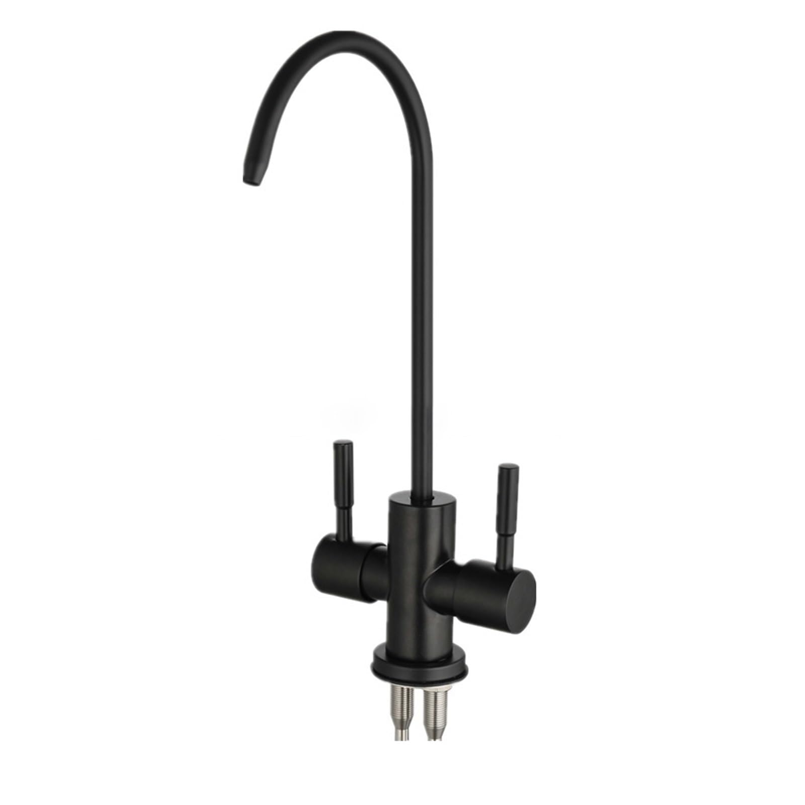BNGDFDGH 1/4'' Kitchen Faucet Direct Drinking Tap Stainless Steel Water Purifier Reverse Osmosis RO Double Handle(Black)
