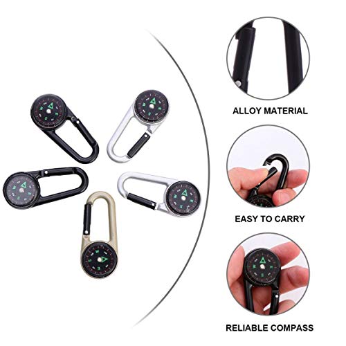 STOBOK 5 Pcs MosquetÃ£o BÃºssola Clipes para Cinto de Escalada MosquetÃ£o Porta-Chaves Com Travament