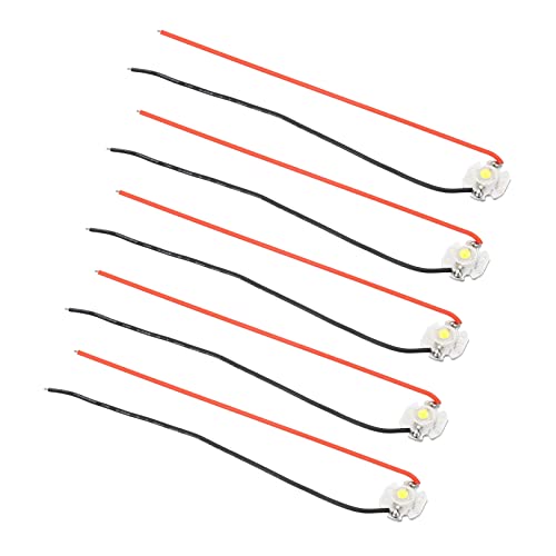 PATIKIL 0.6' LED Chip Lampadina, 5pz 700mA 3W Alluminio Substrato COB Luce Perline Luce con Filo per Fai da Te Illuminazione Apparecchi, Freddo Bianco 10000-15000K
