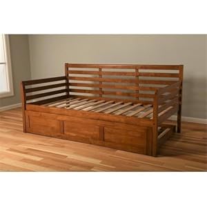 Kodiakfurnituretwinsizedaybedwithtrundlewoodenslatsinwoodinbrownnoboxspringneededeasyassembly Urban Country Home Decor Kodiak furniture twin size daybed with trundle wooden slats in wood in brown no box spring needed easy assembly urban country home decor