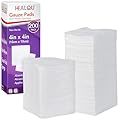 HEALQU 4x4 Gauze Pads - Bag of 200-4-Ply, Non-Woven Surgical Sponges - Super Absorbent Medical Gauze Sponges for Wound Dressing, Debridement, Cleaning, Prepping