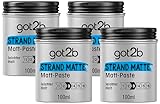 got2b Strand Matte Matt-Paste (100 ml), Styling Paste für matte Surfer Looks, zum Strubbeln, Texturieren oder Zähmen ohne Verkleben, leichter Halt (Packung mit 4)