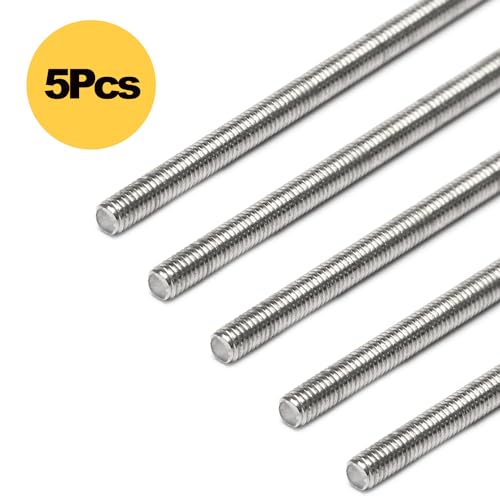 image for Mriuuod 5pcs M3-0.5x300mm Fully Threaded Rod M3X0.5mm 304 Stainless St