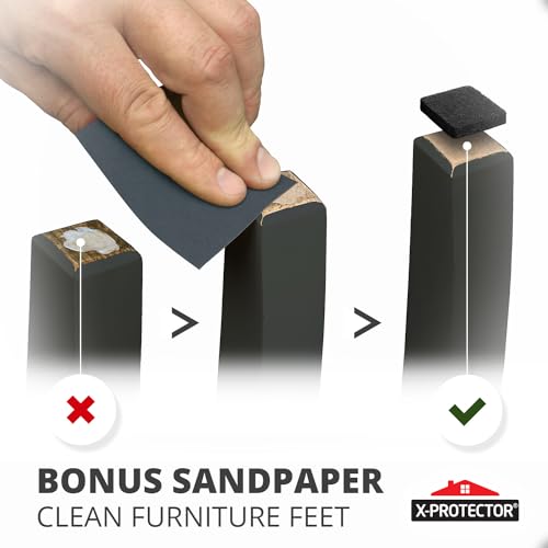 Image of Felt Furniture Pads 235 PCS X-Protector! Huge Quantity of Black Furniture Pads for Hardwood Floors with Many Big Sizes - Your Ideal Wood Floor Protectors for Furniture. (Pack of 2)