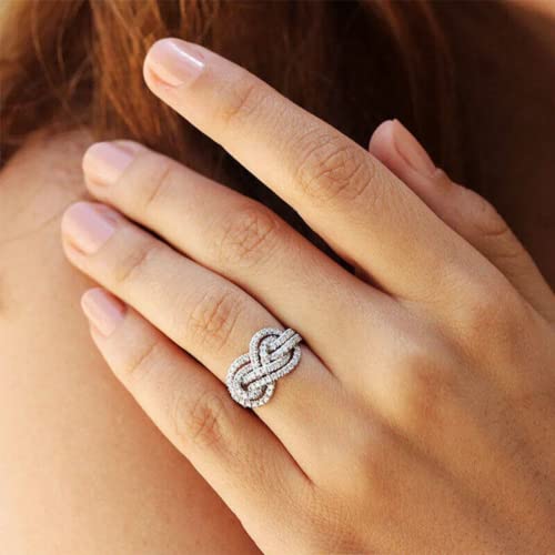 925 Silver Filled Cubic Zircon Ring Women Elegant Jewelry Wedding Gift Size 6-10 (6)4