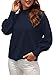 WEACZZY Sweaters for Women 2025 Long Lantern Sleeve Ladies Lightweight Pullover Knitted Tops Dressy Casual Outfits Navy Blue L
