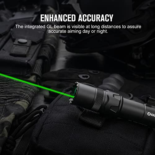 OLIGHT Odin GL M 1500 Lumens MLOK Mount Rechargeable Tactical Flashlight with Green Beam and White LED Combo, Removable Slide Rail Mount and Dual-Button Remote Pressure Switch
