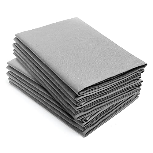 Serviettes en Tissu de Coton LivinEase [Lot de 12] Serviettes de Table 100 % Coton 46 x 46 cm, Serviettes lavables et réutilisables, idéales pour la Maison et Les événements (Gris) Cover