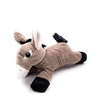 Onwomania Peluche Juguete Suave Peluche Mula Burro de Orejas largas Burro Longitud 19 cm Gris