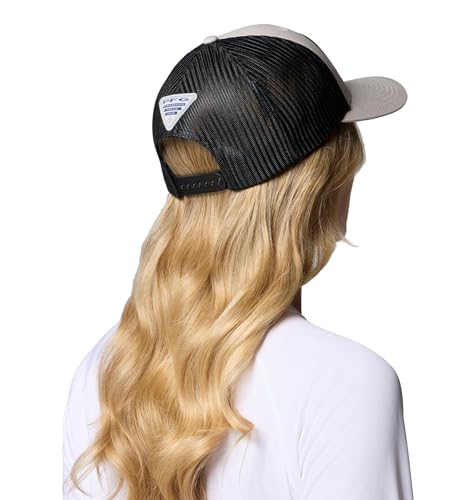 Image of Columbia Unisex Unisex PFG Fish Flag Mesh Snap Back Hat, Light Cloud /Black /Camo Fish Flag, One Size