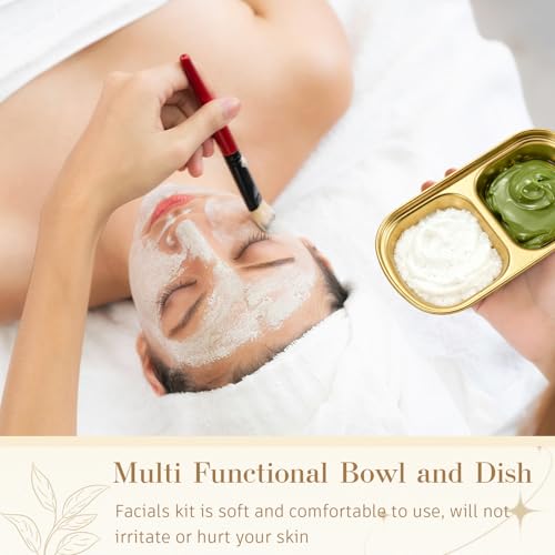 Image of 4 Pcs Esthetician Bowls Face Mask Tray Esthetician Supplies Stainless Steel Compartment Serving Tray Women Skincare Products Facial Bowl for Spa Salon Aesthetician Beauty, Nail Art (Gold,Small)