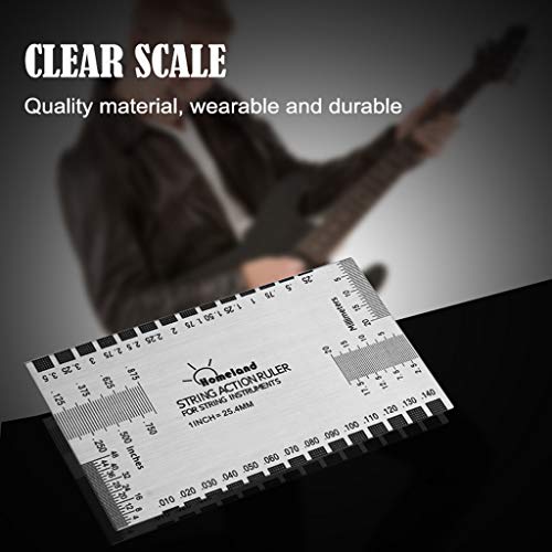 Alnicov Stainless Steel String Action Ruler Guitar Setup Gauge Luthier Measuring Tool with User Guide for Electric, Acoustic & Bass Guitars 7 Alnicov Stainless Steel String Action Ruler Guitar Setup Gauge Luthier Measuring Tool with User Guide for Electric, Acoustic & Bass Guitars - Image 7