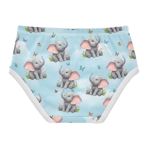 Cute Elephants Pink Ears Flowers Little Girl Panties Toddler Girls Underwear Cotton Animal Briefs Undies Kids 2t2