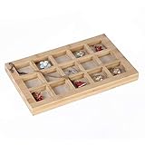 Bocar Jewelry Bamboo Display Stand Showcase Necklace Bracelet Ring Organizer Tray (ZZ-15G-beige)