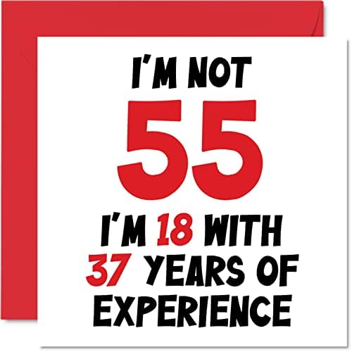 40th Birthday Card for Women Men - Not 40 I'm 18 With 22 Years Experience - Funny Forty Fortieth Happy Birthday Card for Mum Dad Brother Sister Best Friend, 145mm x 145mm Humour Joke Greeting Cards