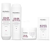 Goldwell Dualsenses Color Extra Rich Brillanz Set - Shampoo 250ml + Conditioner 200ml + 60 Sek Pflegekur 200ml + Blondes & Highlights Anti-Gelbstich Shampoo Sachet 10ml
