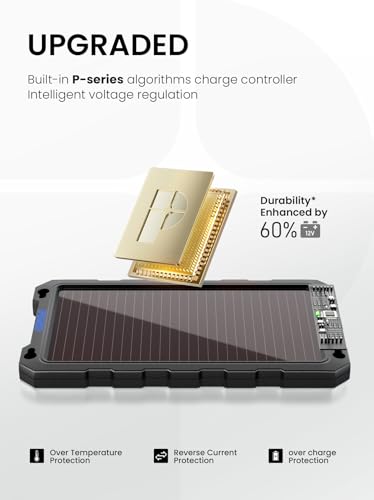 Image of POWOXI 3.3W-Solar-Battery-Trickle-Charger-Maintainer -12V Portable Waterproof Solar Panel Trickle Charging Kit for Car, Automotive, Motorcycle, Boat, Marine, RV, Trailer, Powersports, Snowmobile, etc.