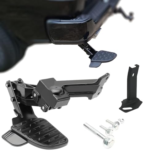 Nuaquie Rear Bed Step Compatible with Dodge Ram 2500 3500# 2019 2020 2021 2022 2023 2024 Retractable Bumper Tailgate Step 82215842AH AD 82215842AE AC No-Drill Truck Tailgate Bed Step