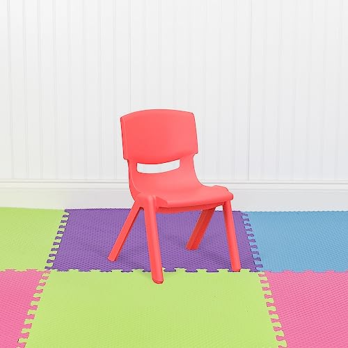 Image of Flash Furniture 10.5 in Plastic Stackable School Chair, Red, 10-Pack