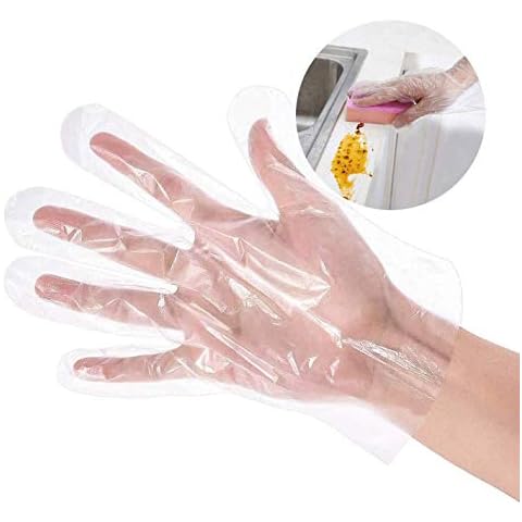 Disposable gloves 100 pieces, waterproof vinyl gloves, transparent protective gloves for cleaning, cooking, cooking, food, hair dye Cover