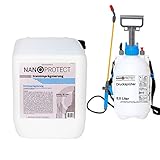 Nanoprotect Steinimprägnierung inkl. Drucksprüher | Vorbeugend gegen Grünbelag und Schmutz | Ideal für Pflastersteine, Beton und Naturstein | 10 L für ca. 80 – 120 m²