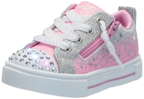 Baskets Twinkle Sparks Skechers fille rose argenté chaussure de sport enfant 1.5