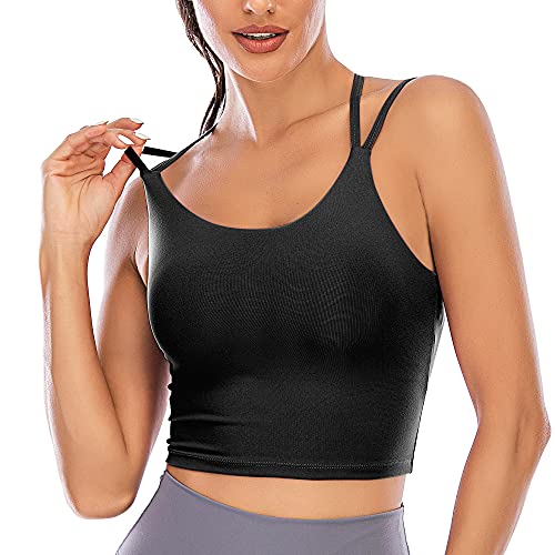 The Best Sports Bra for Large Breasts High Impact: A Real Talk Guide (I Tested 17 So You Don't Have To) 14 Vorcy Womens Padded Sports Bra Fitness Workout Running Camisole Crop Top with Built in Bra Black