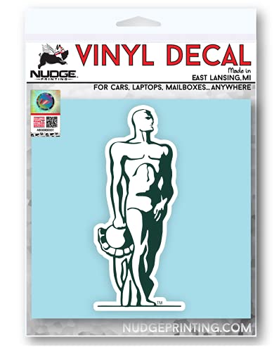 Image of Michigan State University Spartans Official MSU Spartan Sparty Statue Green and White Weatherproof Vinyl Sticker Car Decal from Nudge Printing