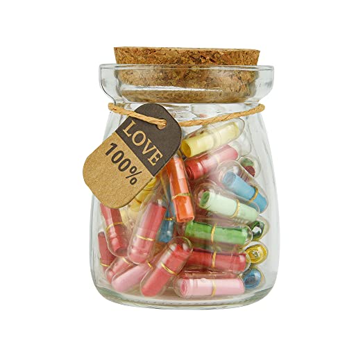 Emlim 50PCS Love Capsules in a Glass Bottles Cute Message Capsules Pills for Boyfriend/Girlfriend &...