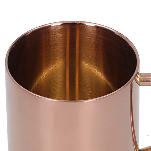 UPQRSG Doppelwandiger Edelstahlbecher, 400 Ml Reise Campingbecher, Metall Kaffeetasse, Teetasse, 304 Edelstahl Doppelschicht Anti Verbrühungs Kaffee, Tee und Wasserbecher mitGriff(Roségold)