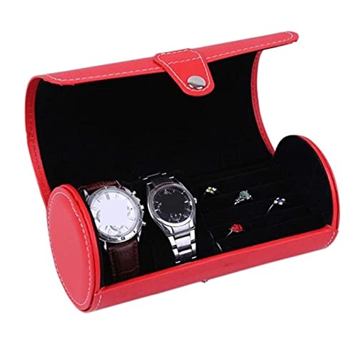 RUTAVM Caja de Relojes Caja De Reloj, Soporte De Exhibición, Rollo De Cuero PU, Caja Organizadora De Reloj Portátil, Reloj De Pulsera, Caja De Almacenamiento De Joyería Reloj de Almacenamiento