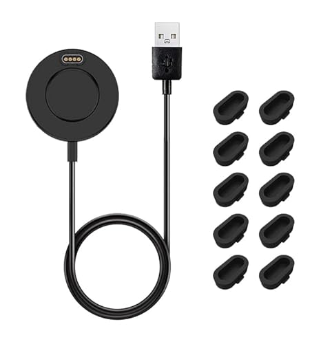 RuenTech対応ガーミン(GARMIN) Forerunner 165/265/265music/965/55/vivoactive4S/Approach S70(42mm/47mm)充電ケーブル 1m-USB/Type C充電スタンド 防塵プラグ10