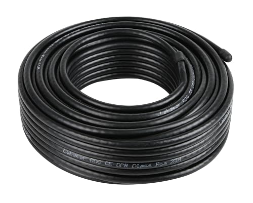 Labgear Câble coaxial satellite RG6-25 m - Noir - Pour antenne numérique et données - Câble coaxial TV