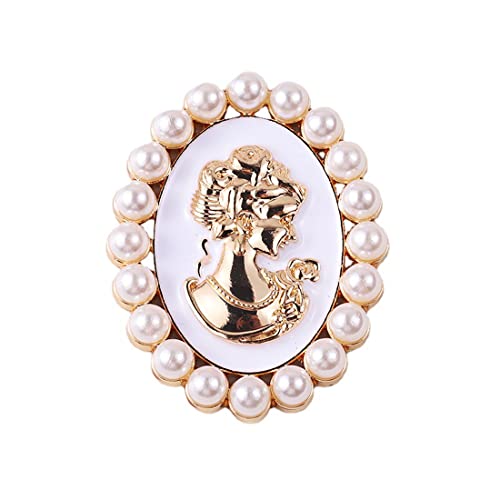 Image of lureme Vintage Elegant Victorian Lady Beauty Cameo with Crystal Brooch Pin (br000017)