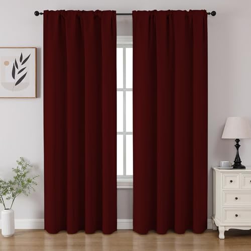 CUCRAF Lot de 2 Rideaux occultants avec Passe-Tringle pour Chambre à Coucher et Salon - Rideaux de fenêtre isolés et Thermiques avec Passe-Tringle de 213,4...