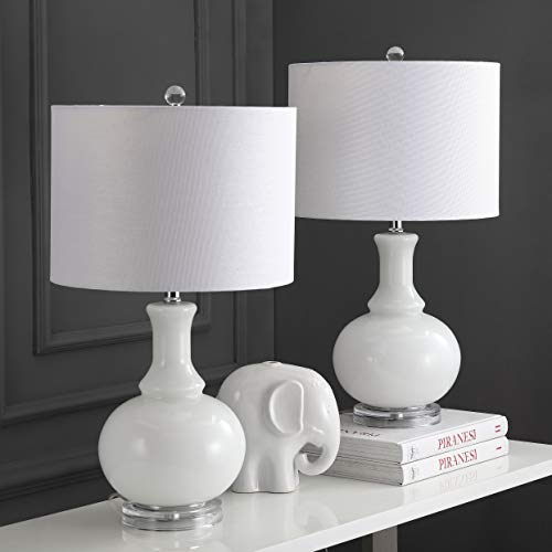 Lámpara de mesa blanca moderna de vidrio 28 pulgadas miniatura 5